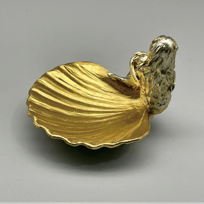 European-style luxury mermaid-shaped tray decorative fruit plate jewelry plate storage plate
