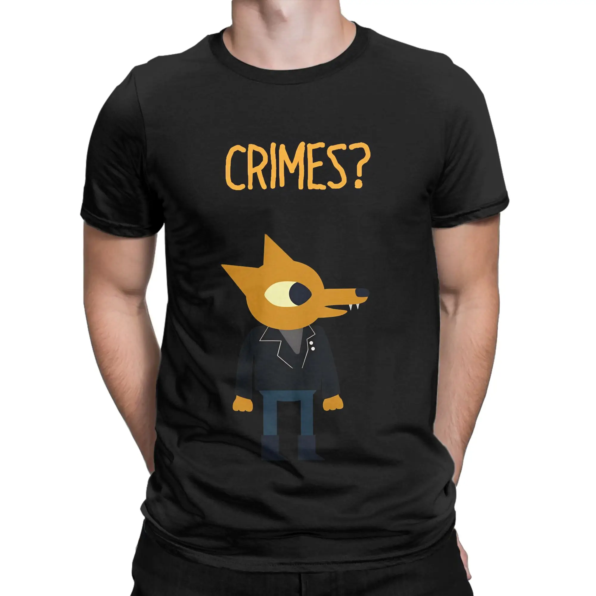 Fun Speech Bubble Classic Night in The Woods Graphic 100% Cotton T-Shirt Tops Tees For Men