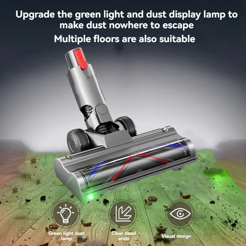 

A51U Direct Drive Brush Head for Dyson V10 Slim V12 Slim Vacuum Attachment with LED Dust Detection for Carpet Floor Clean
