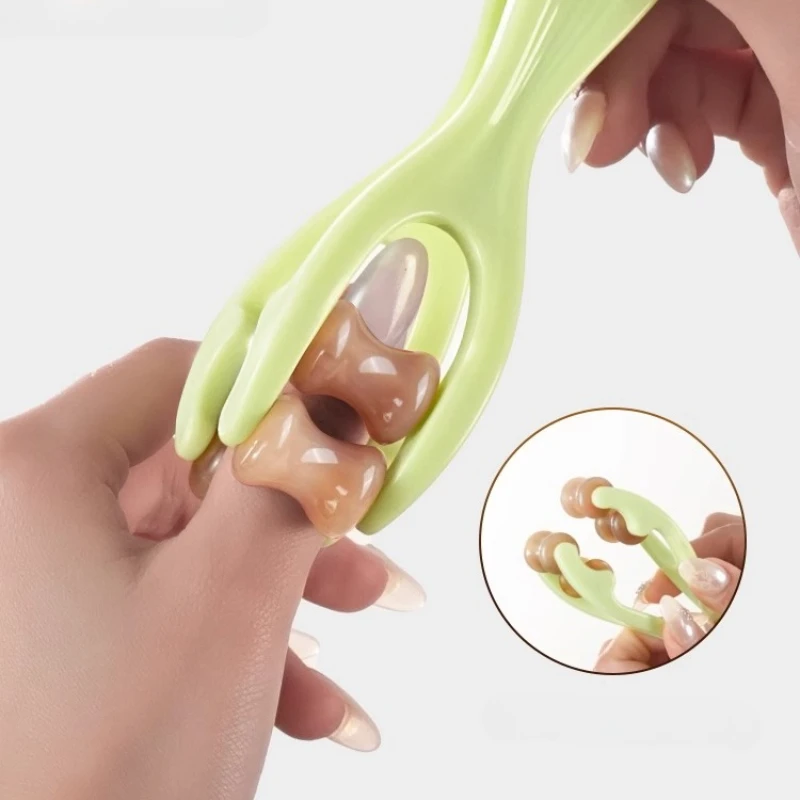 Finger Massagers Dual-Row Roller Easy Use Relieve Finger Fatigue Promote Blood Circulation Portable Roller Horn Finger Massager