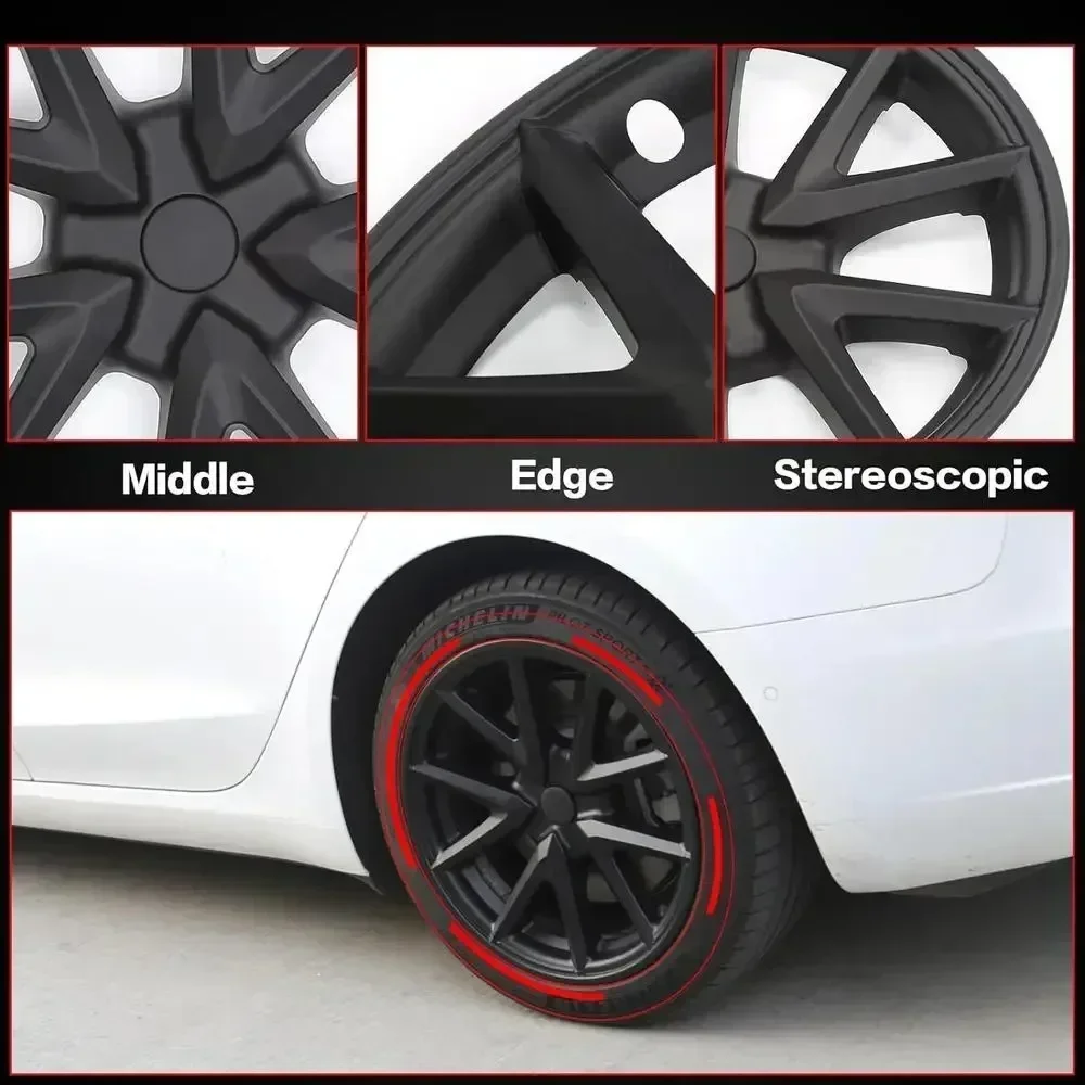 XVIP New Sport Style Glossy Matte White Black HubCap Performance Replacement Wheel Rim Cover For 18 Inch Tesla Model3 2021 22 23