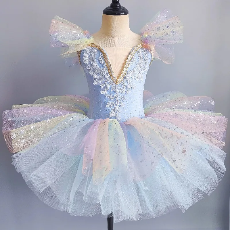 Children's Ballerina Dance Wear Girls Ballet Performance Tutu Dress Colorful Fairy Ballet Outfits Stage Costume Clothes Princess view 6
