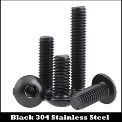 M4 M4*12 M4x12 M4*16 M4x16 M4*20 M4x20 Black 304 Stainless Steel SS DIN7380 Bolt Hex Hexagon Socket Pan Round Button Head Screw