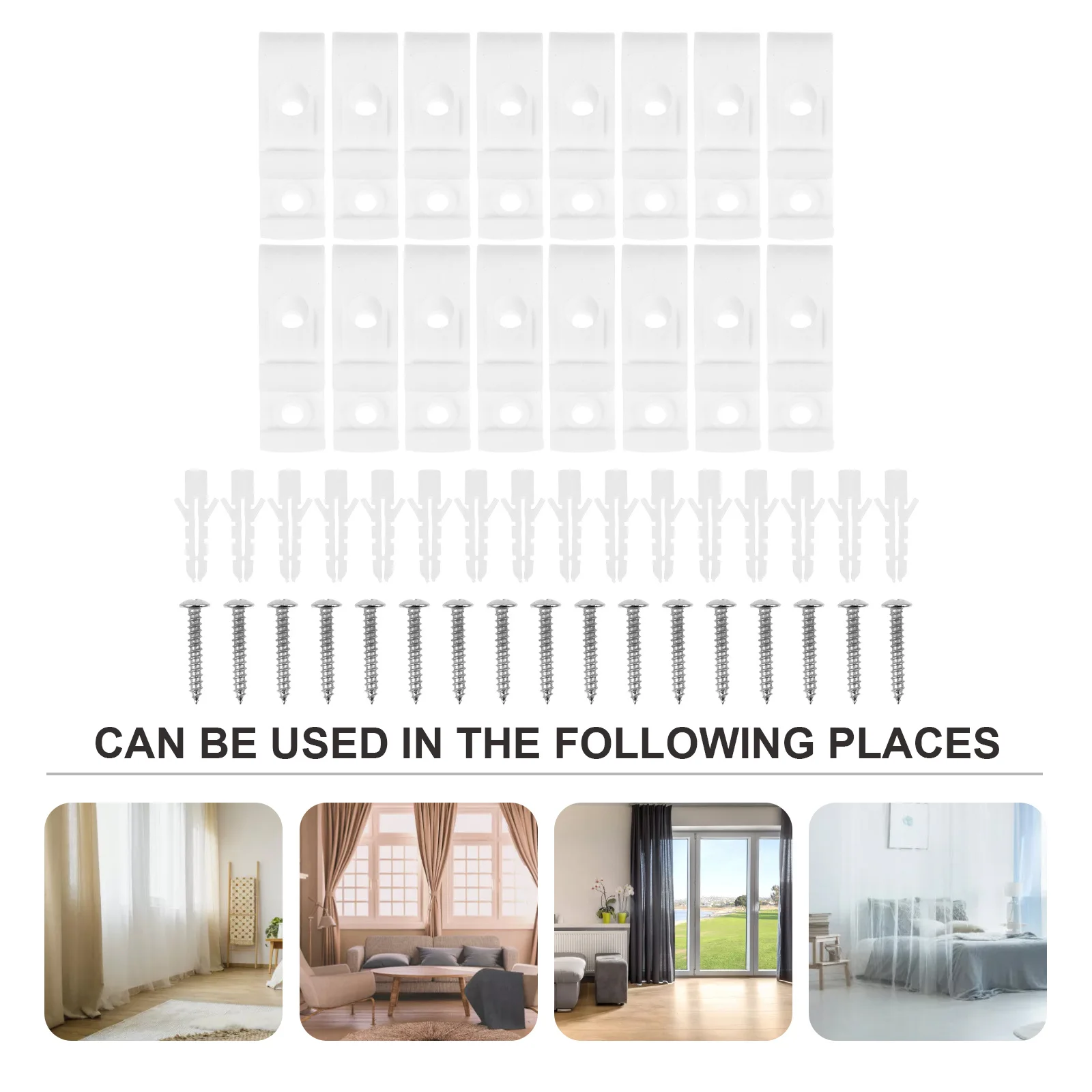 

16Sets Roller Blind Chain Fixing Clip Strong Roman Roller Hook P Clip for Vertical Blinds Curtain Accessories Window Use