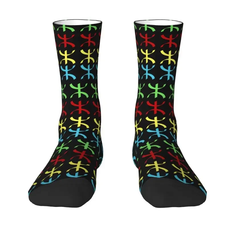 

Cute Amazigh Tifinagh Symbol Socks Women Male Men Breathable Warm 3D Printing Flag Of Berber Football Sports Socks