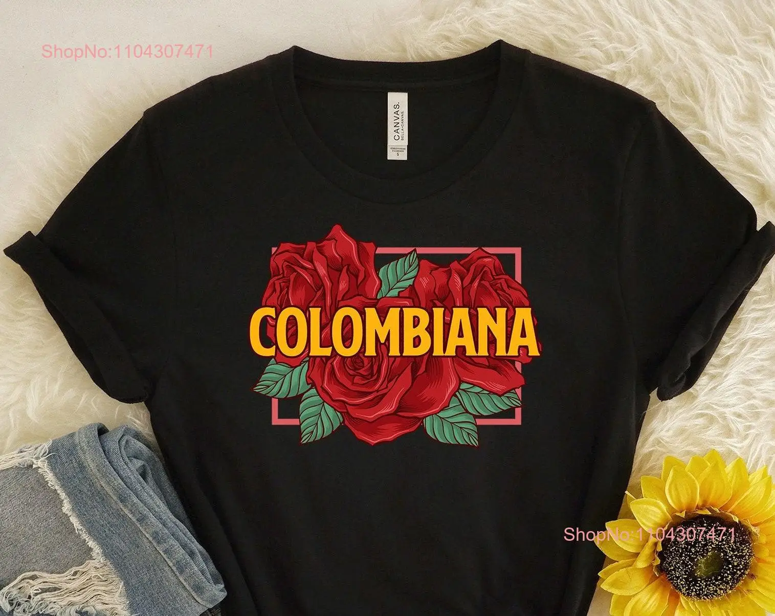 Colombiana T Shirt Colombia Girl Hispanic Latina Power Latino Spanish Outfit  long or short sleeves