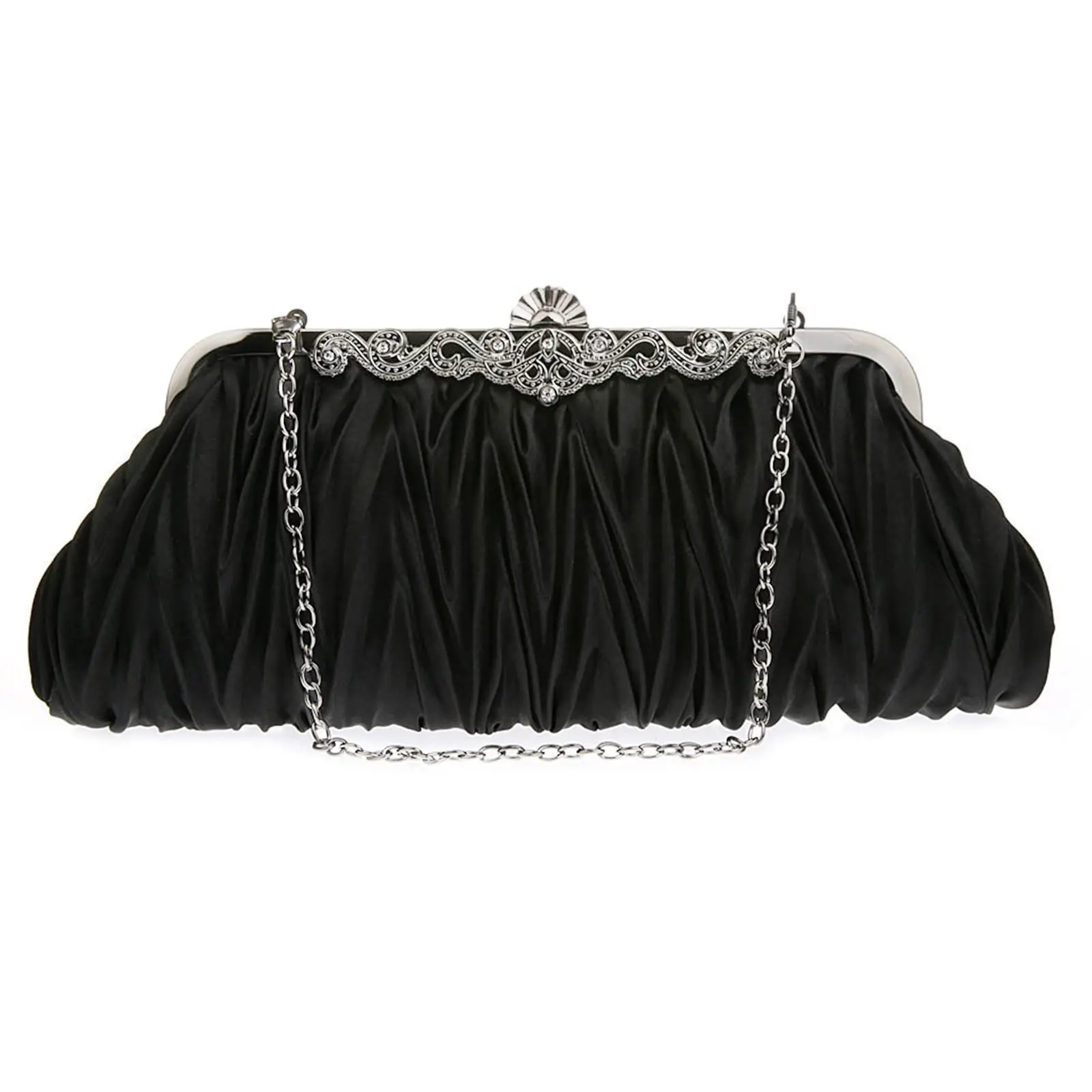 Women's pleated handbag with adjustable chain, dumpling bag, suitable for weddings, brides, dances, parties