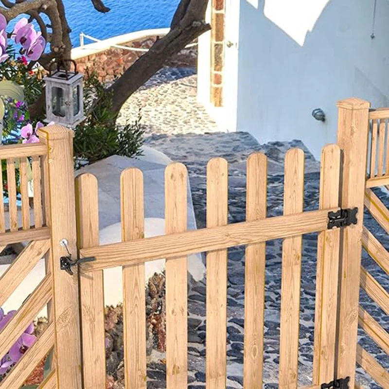 Trava de porta com extrator de mola, Fence Door Lock, Pequena fechadura com corda, Adequado para portões de vedação, 4pcs