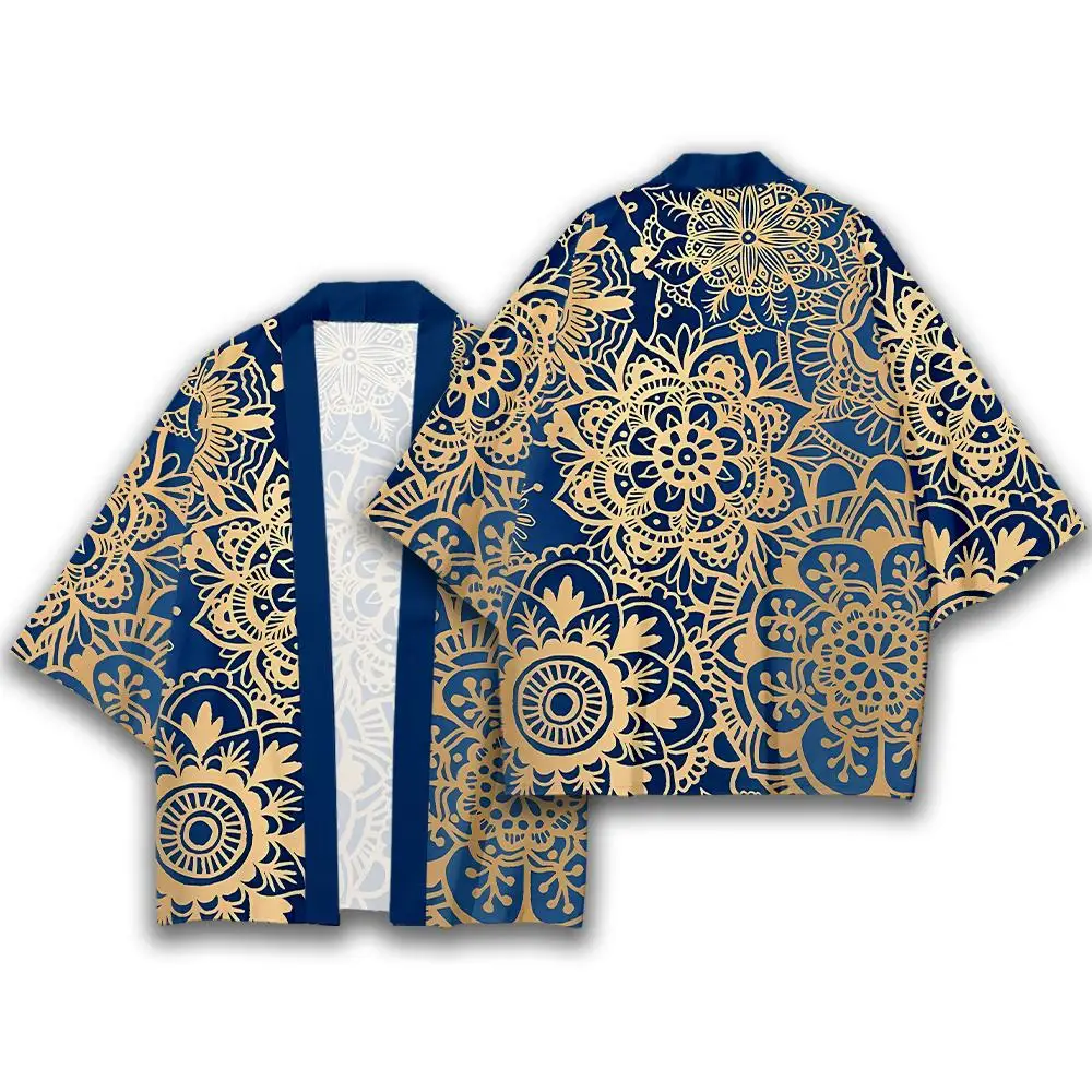 سترة كيمونو على الطراز الياباني بنمط زهر الكرز للجنسين فضفاضة ومريحة من يوكاتا كلاسيكية كاجوال هاراجوكو ستريت كارديجان