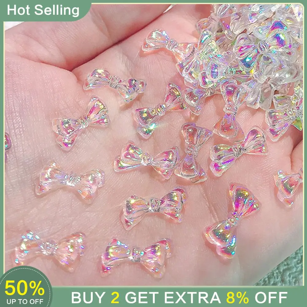 Holographic Volume Purchase Striking Wholesale Nail Accessories Bear Design Nail Art Affordable Nail Decoration Wholesale Bow