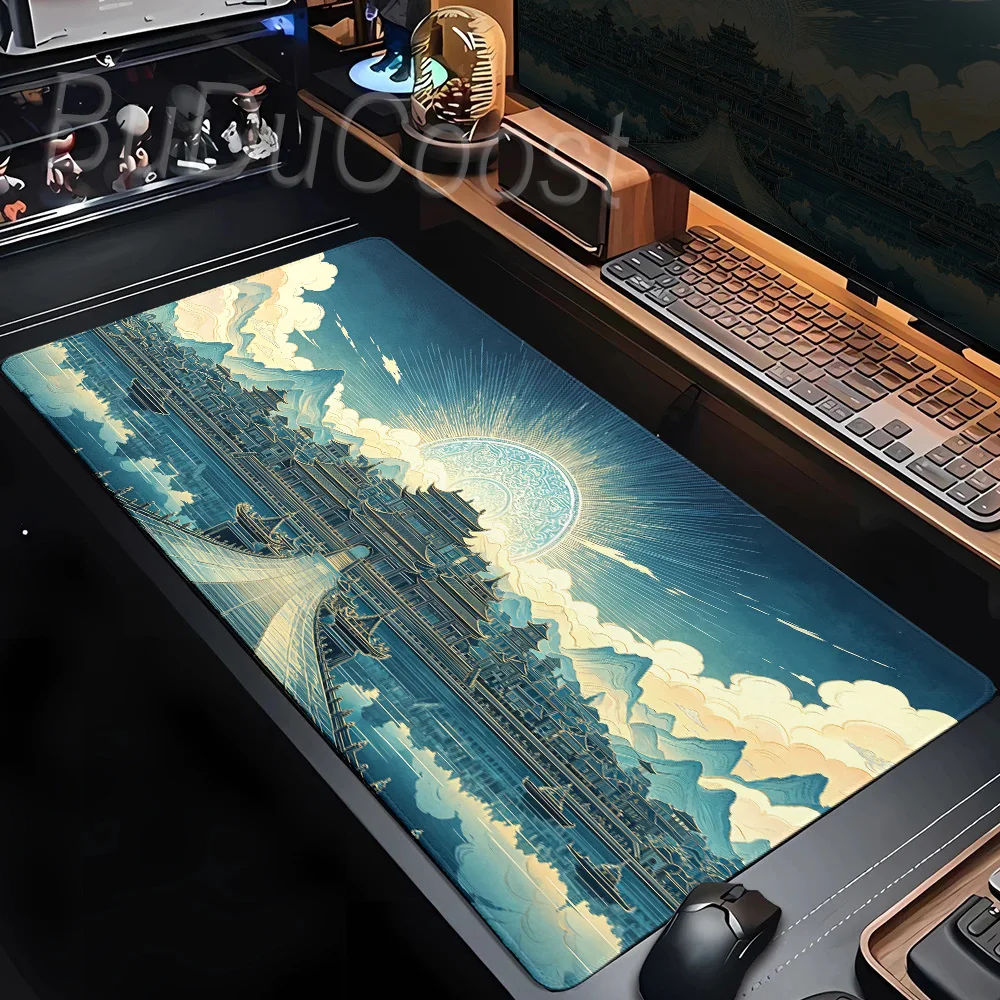 Wunderschöne Landschaftskunst Ästhetische Schreibtischunterlage, Großes Erweitertes Gaming-Mauspad, Rutschfeste PC-Schreibtischunterlage für Laptop und Computer-Tastatur