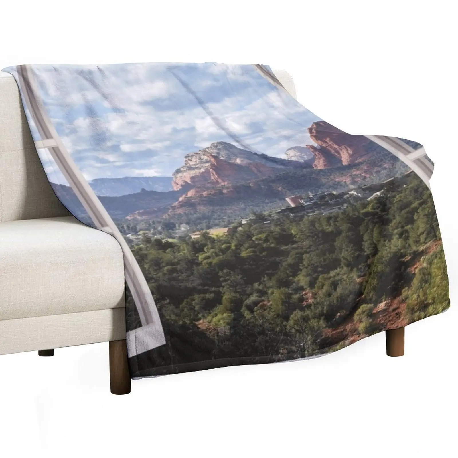 Sedona Window View Throw Blanket heavy to sleep Single Soft Plush Plaid Plush Blankets