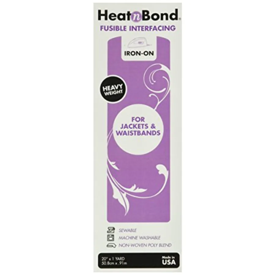 

3338 Heat'n Bond Heavy Weight Iron-On Fusible Interfacing-White 20"X36"
