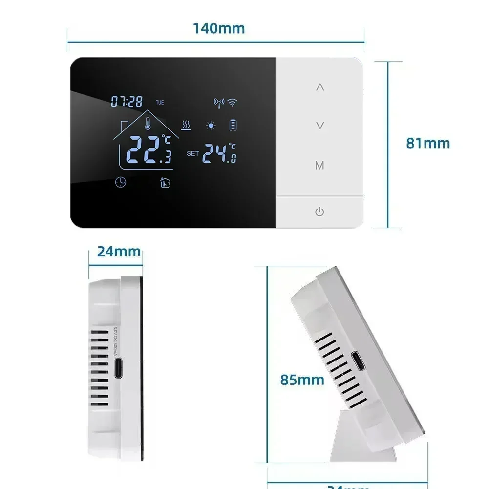 

Energy Management Home Automation Black White WiFi Thermostat Programmable Thermostat Accuracy 1 C Mobile App Control
