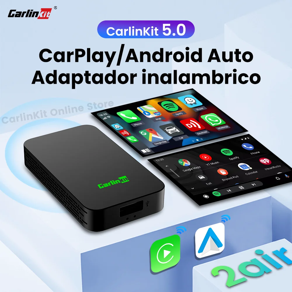 CarlinKit 5,0 2Air CarPlay Android Auto adaptador inalámbrico para Toyota Mazda Ford Vw Peugeot Exeed Skoda KIA Hyundai Chery Haval