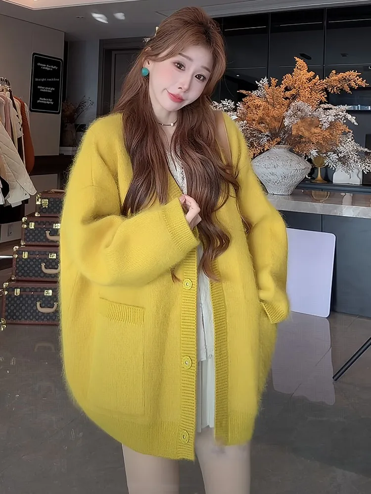 Prachtige V-Ne Gebreide Trui Dames Faion Herfst Winter Nieuwe Halflange Mooie Kleine Top Pendelen Sle Loose Fit