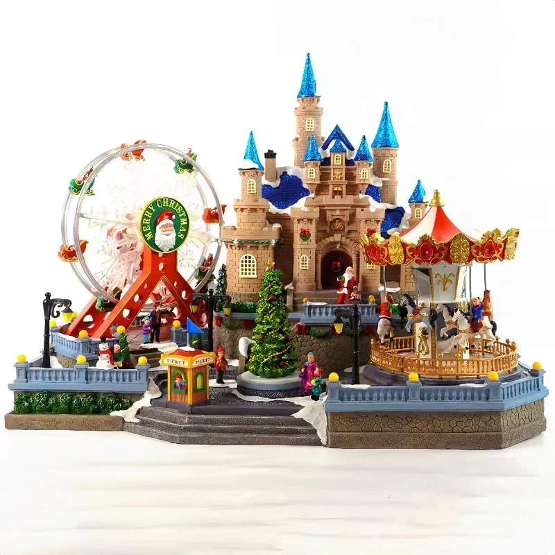 European-style Castle Amusement Park,Christmas Decorations,New Large-scale Luminous Music House,  Holiday Gifts,Castle Ornaments