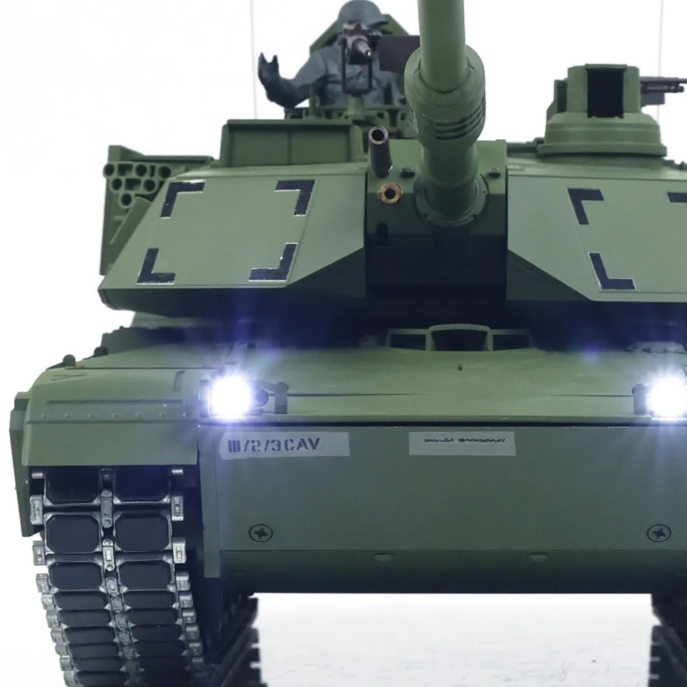 

1:16 TOUCAN Remote Control Battle Tank 3918 Abrams M1A2 Metal Gearbox 360 Rotation Barrel Recoil Elevation Laser Aiming Light