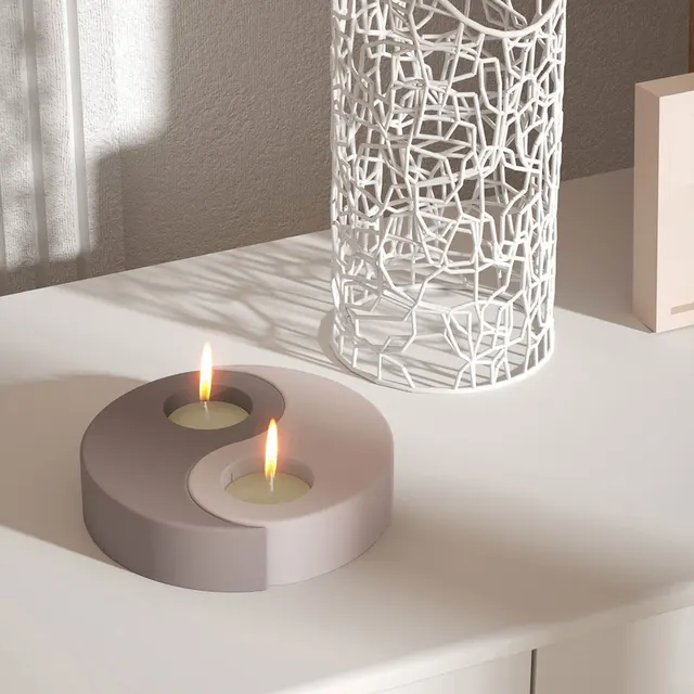Yin Yang Cement świecznik formy Tealight beton świecznik silikonowe formy dekoracji wnętrz