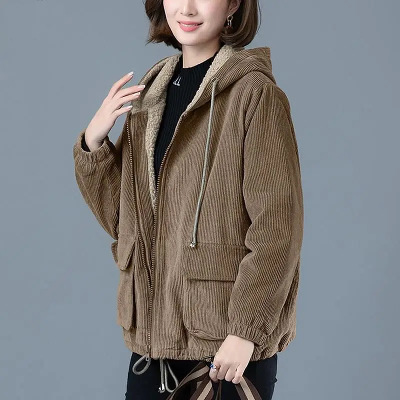 Loose Solid Jackets Coat Ladies Zipper Long Sleeve Tops Winter Thin Casual Office Lady Simplicity Cardigan Women's Clothing 2023