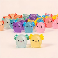 10/20pcs Luminous Mini Resin Axolotl Miniature Glow in The Dark Axolotl Tiny Animal Figures Ornament for DIY Fairy Garden