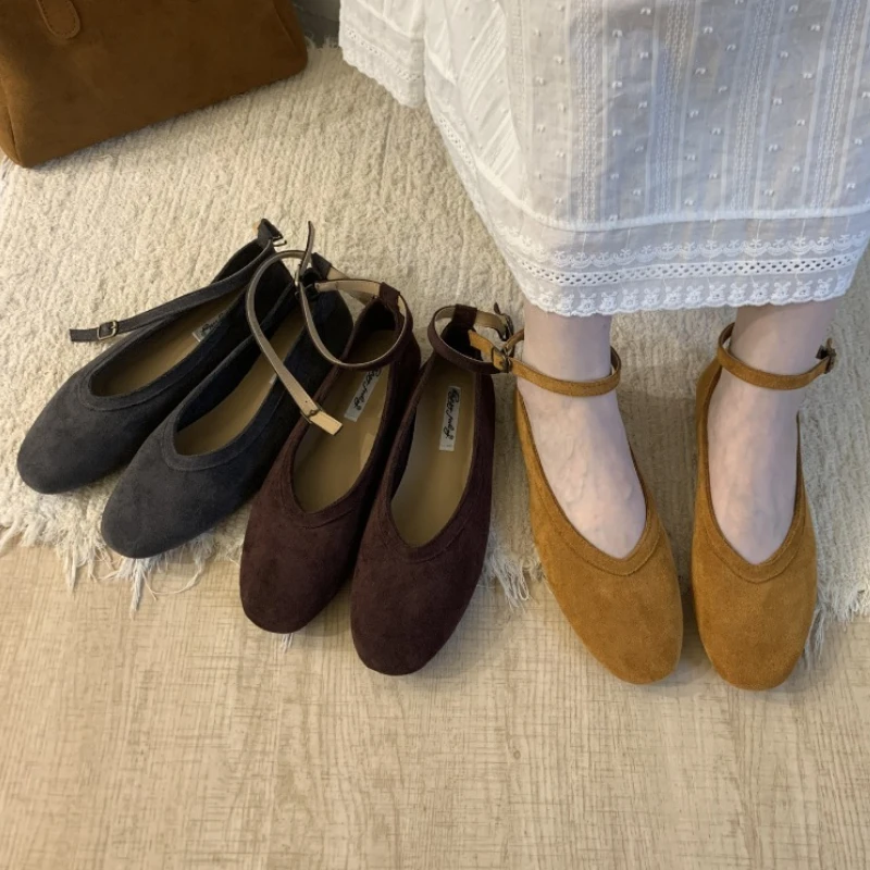 موضة رباط الكاحل مشبك شقة ماري جين أحذية النساء الراحة الضحلة لينة وحيد أحذية مصممين عالية الجودة فو الجلد المدبوغ المتسكعون