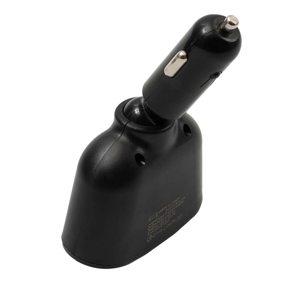 360 Degree Rotatable Car Charger with Blue LED Voltage Display for 12V 24V Vehicles Including Cars Trucks and SUVs