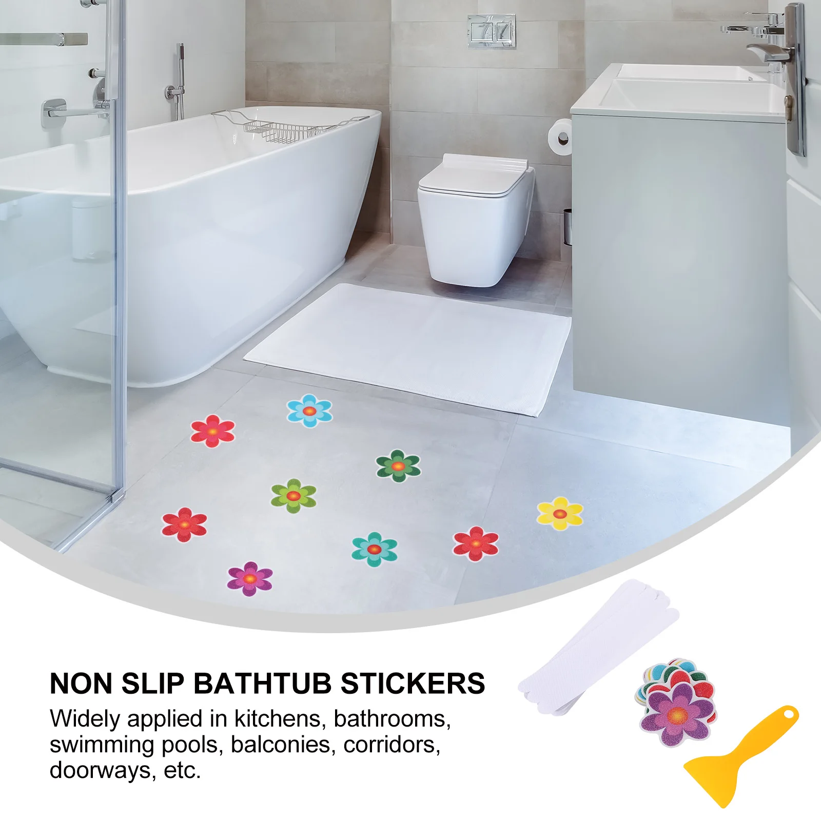 

1 Set Of Cartoon Bathtub Non Slip Bath Floor Toddler Bathroom Anti Slip Stickers For Bathtub Shower Pool Balcony Corridor Floor