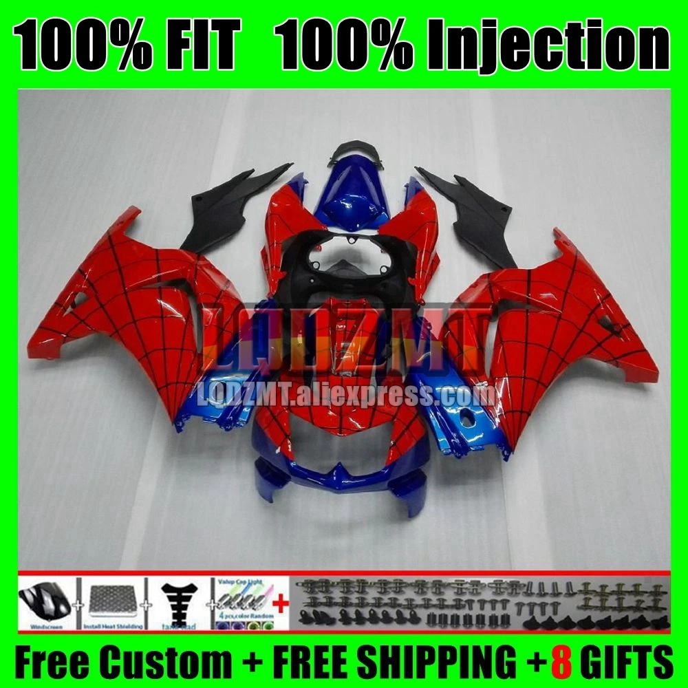 OEM Fairing For KAWASAKI NINJA EX250R Red blue EX250 2008 2010 2011 2012 74No.61 EX 250R EX 250 EX-250R 08 09 10 11 12 Body