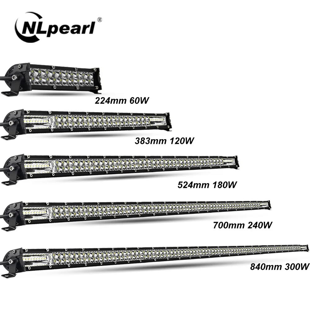 NLpearl 12V 24V Off Road LED Bar Spot Flood LED Light Bar/Work Light for Truck 4X4 UAZ 4WD ATV Car Barra LED Driving Fog Light