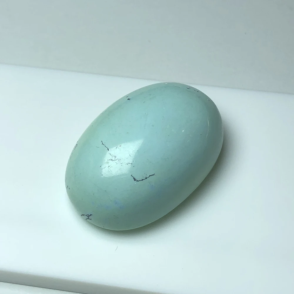 

Natural egg shaped oval turquoise 19.88g naked stone pendant, ring and other jewelry with main stone