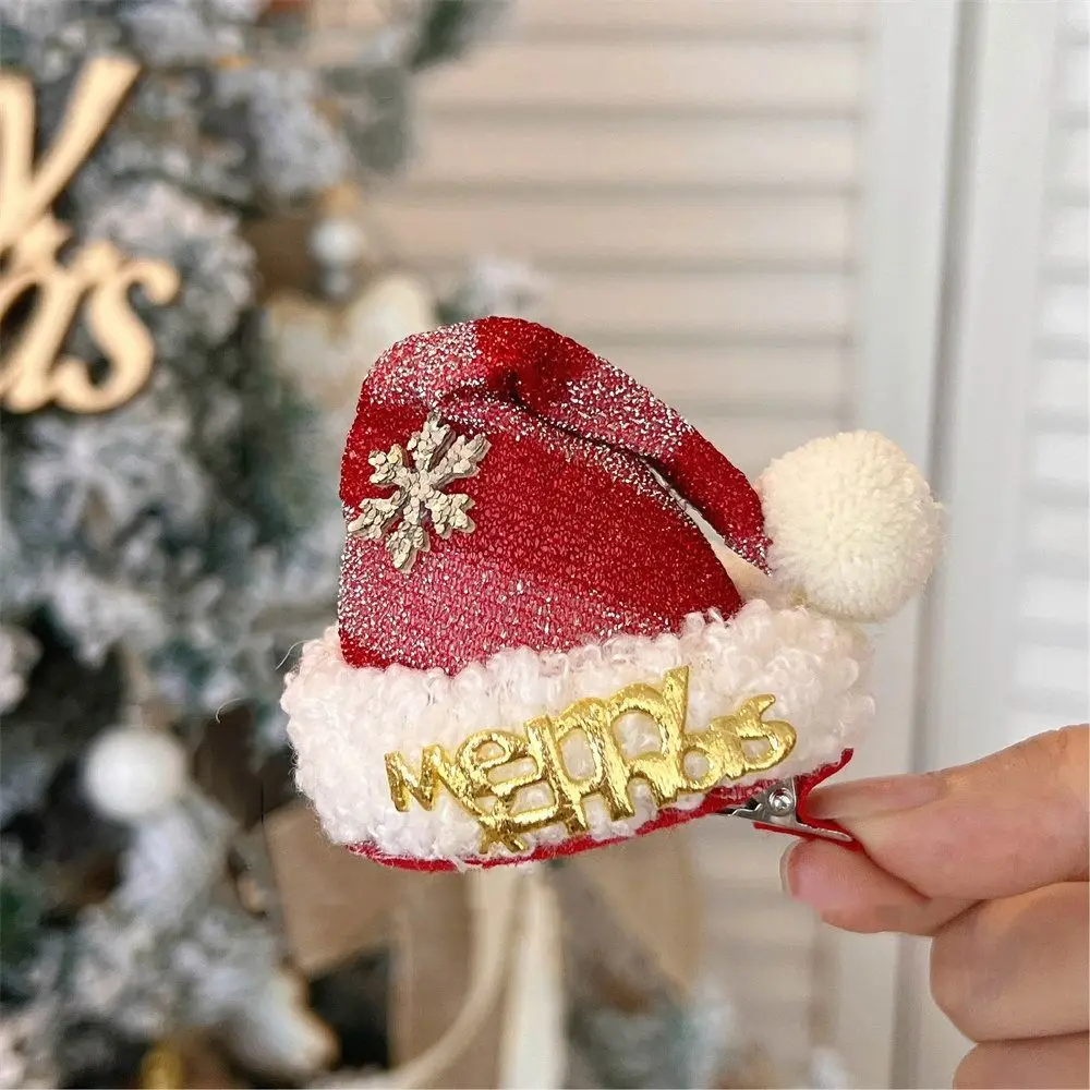 

Merry Christmas Decor Christmas Hairpin Star Bell Christmas Hat Headband Red Barrette Sequin Children Antler Hair Clip