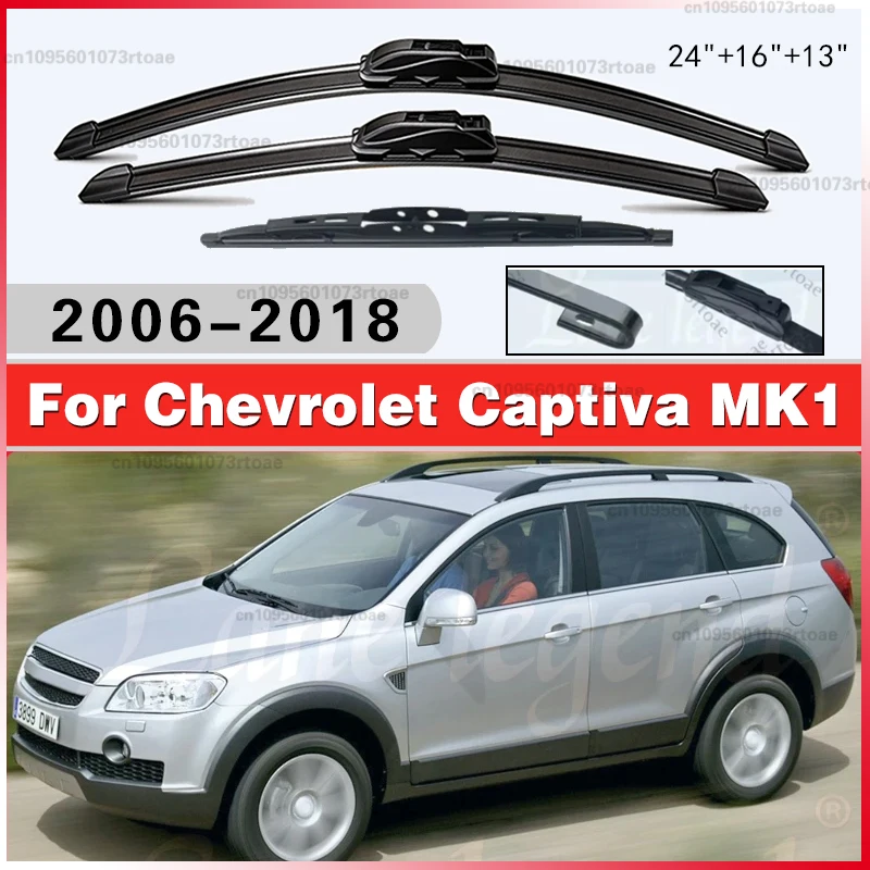 

24" + 16"+ 13"3PCS Front Rear Wiper Blades Windshield For Chevrolet Captiva MK1 2006-2018 Windscreen Window Cutter Accessories