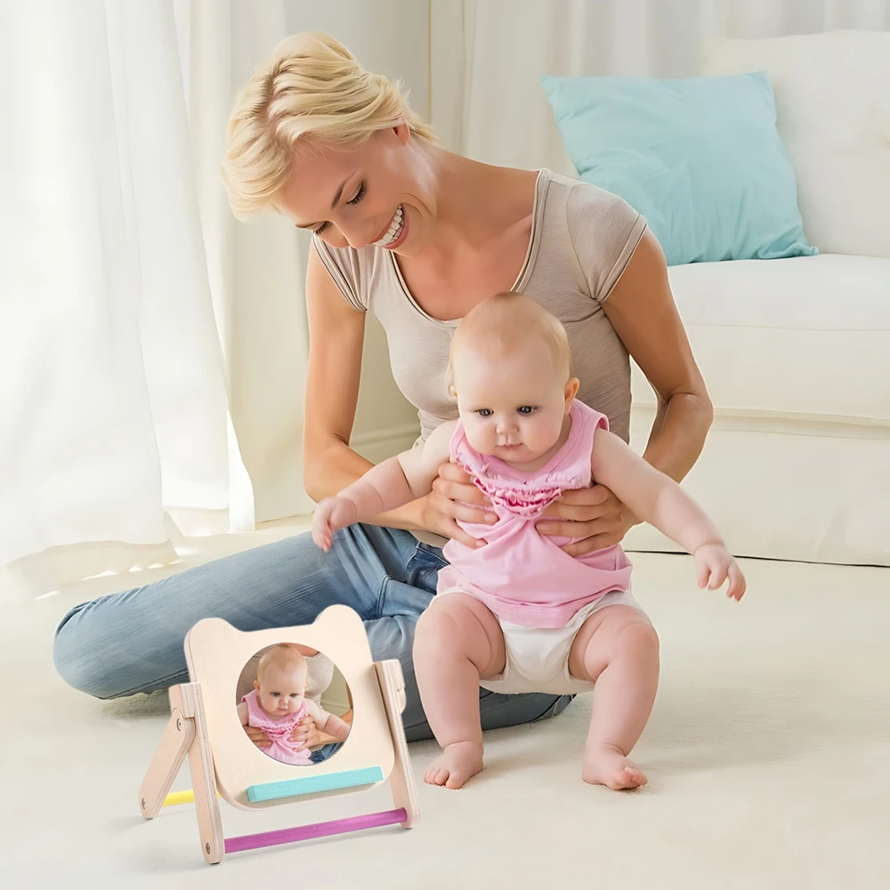 مرآة مونتيسوري للأطفال ألعاب الإدراك الحسي لحديثي الولادة بطاقة أبيض وأسود ألعاب الإدراك البصري الاستكشاف الحسي