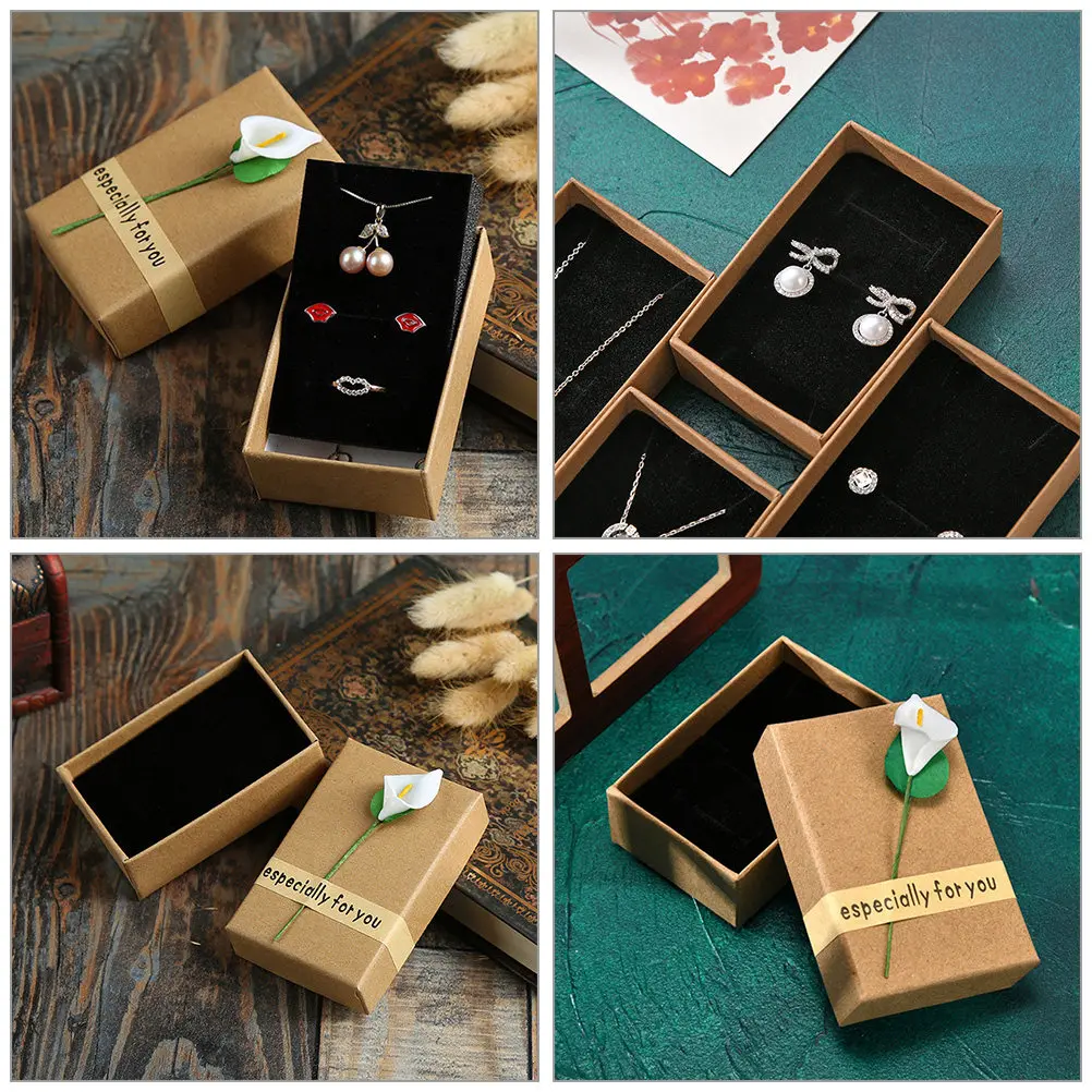 

10Pcs Elegant Retro Jewelry Box Large Capacity Necklace Pendant Holder Earring Box Decorative Jewelry Display Case for Home