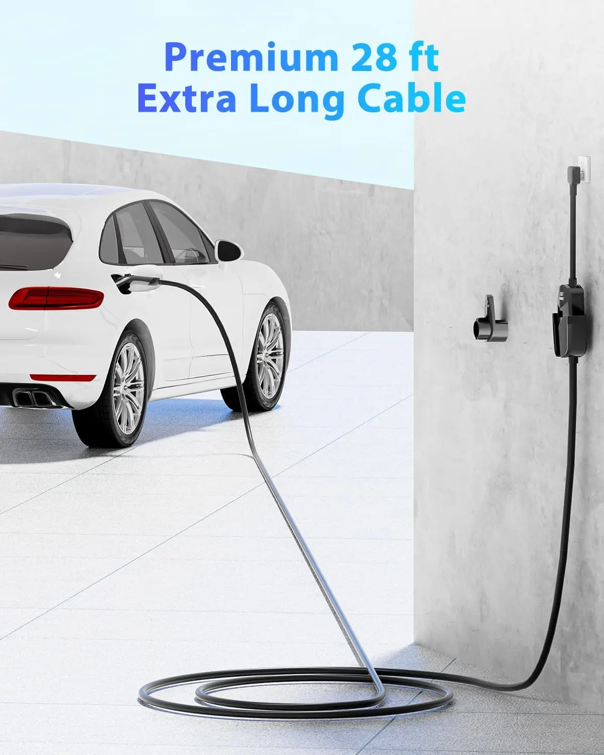 EVDANCE-estación de carga portátil para vehículos eléctricos, cargador EV de 40A, nivel 2, con Cable de carga de 25 pies, NEMA 14-50P, 9,6 kW