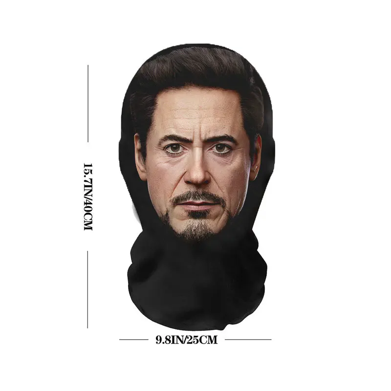 3D Printed Pattern Tony Stark Elastic Mesh Masks Cosplay Super Heros Funny Full Face Mask Party Props Balaclava Headcovers