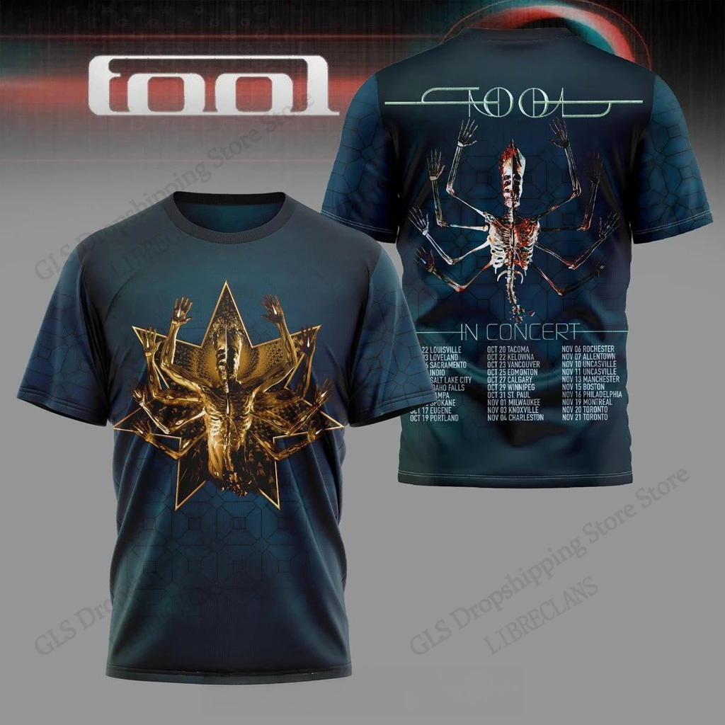 New Rock Band Tool In Concert 2026 Tour 3d Print T-shirt Men Women Fashion Hip Hop Street Short Sleeve Tops Tees Kids t shirt