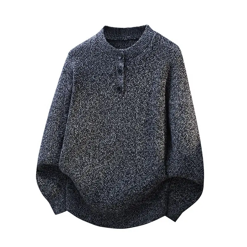 

Men's Casual round Ne Knitwear Sweater Button up Comfortable Fit Winter Faion Korean Sle Henry M Lazy Sle Top