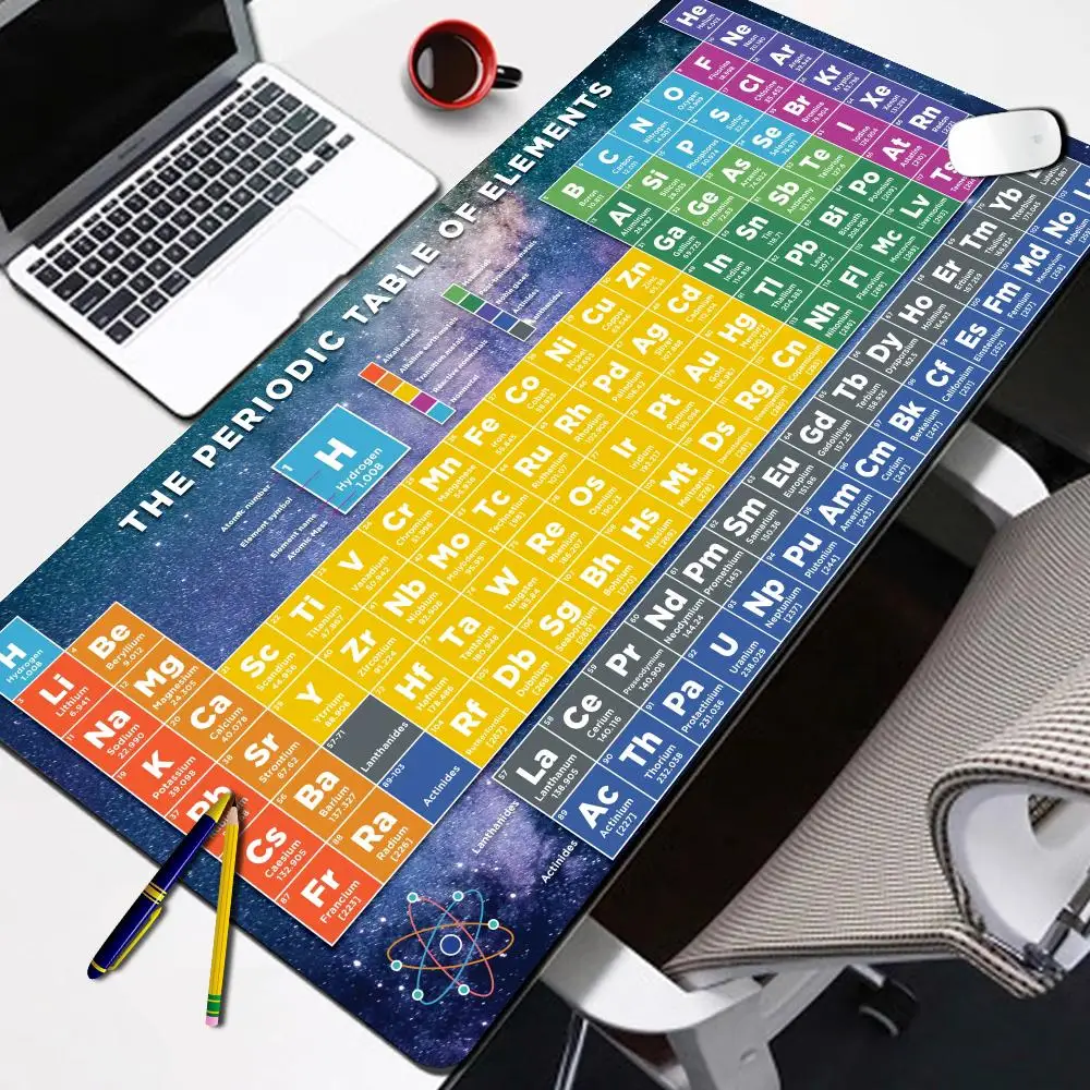 Periodic Table of Elements Mouse Pad Large Gaming Keyboard Mousepad with Stitched Edge Non-Slip Rubber Base Office PC Desk Mat