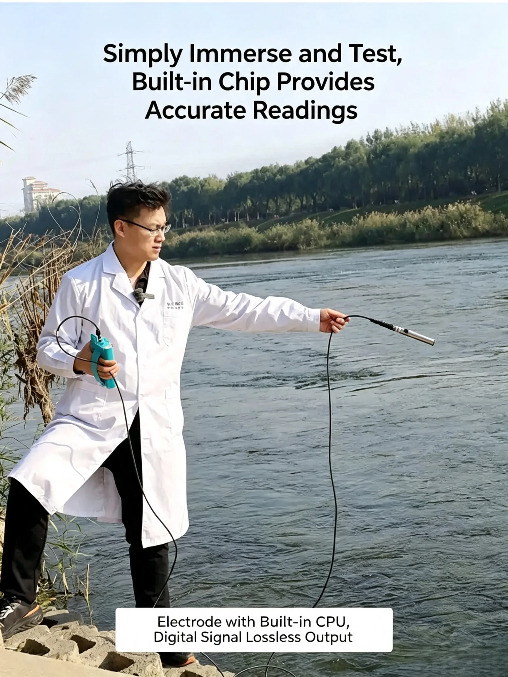 LH-E240 Portable Multi-Parameter Water Quality Meter Digital Electrode pH DO EC TDS ORP Turbidity Field Water Analyzer
