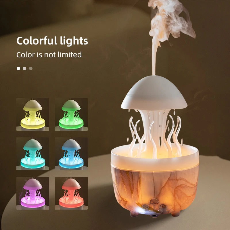 

Dynamic Dancing Grass Humidifier & Aroma Diffuser with Raindrop Effect, Remote Control, Color Changing Lights, for Home Decor