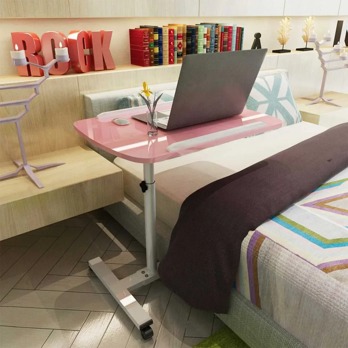 Escritorio ajustable extraíble para ordenador portátil, mesa plegable giratoria para ordenador portátil, soporte para Notebook, mesita de noche,