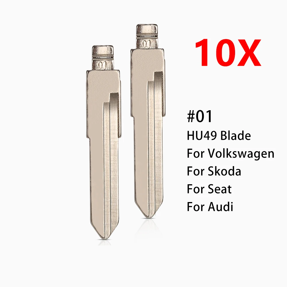 

10Pcs/Lot No.01 Uncut Blank Flip Folding Key HU49 Blade #01 For Volkswagen VW Golf Santana Jetta For Skoda For Seat For Audi