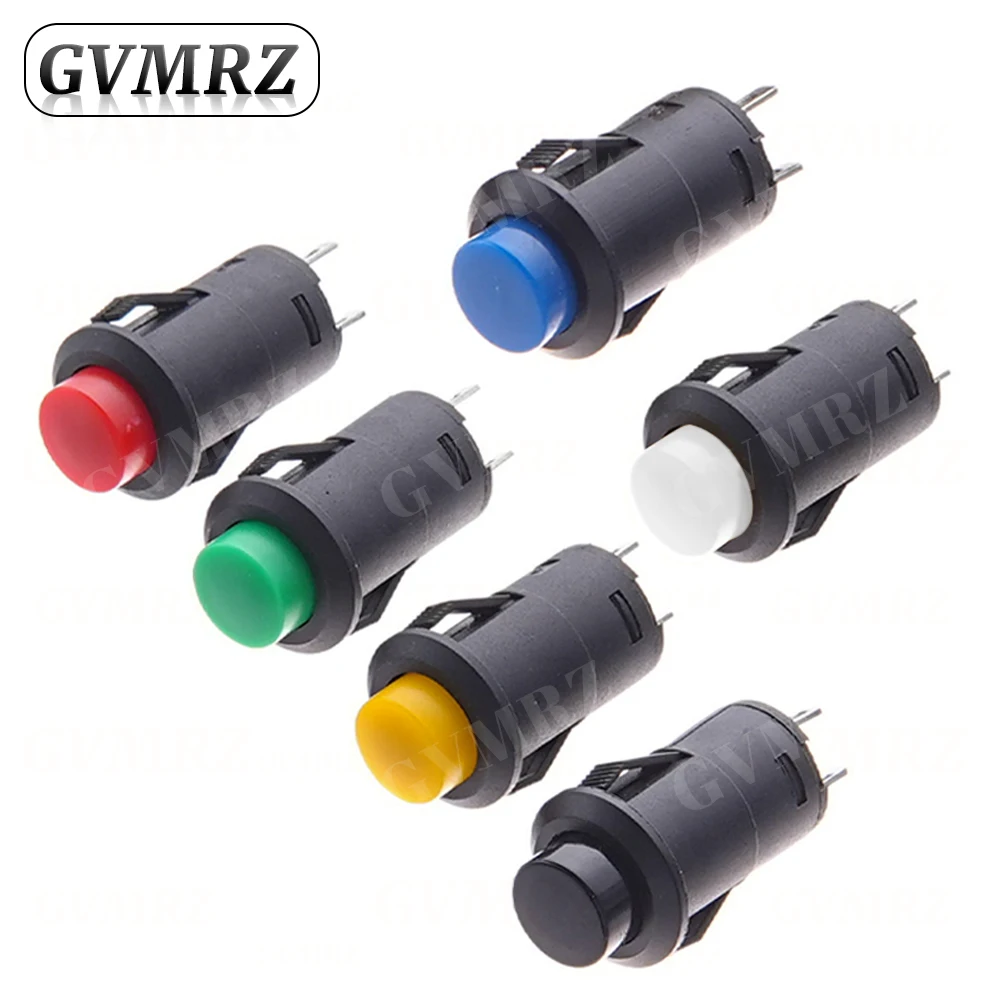 5 pièces interrupteurs à bouton-poussoir auto-verrouillage/momentané DS228 DS428 12mm interrupteur à bouton-poussoir OFF-ON 3A /125VAC 1.5A/250VAC Snap-on