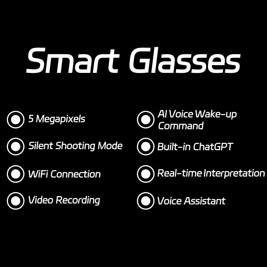 الراقية AI النظارات الذكية 500 واط كاميرا النظارات الشمسية ChatGPT ترجمة التحكم الصوتي بلوتوث HD1080P اطلاق النار مع الكاميرا