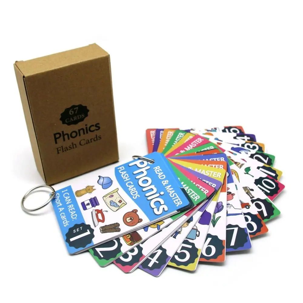 Vibrant Phonics Learning Flashcards CVC Words Boost Memory Alphabet Learning Cards Enhance Cognitive Skills Educational