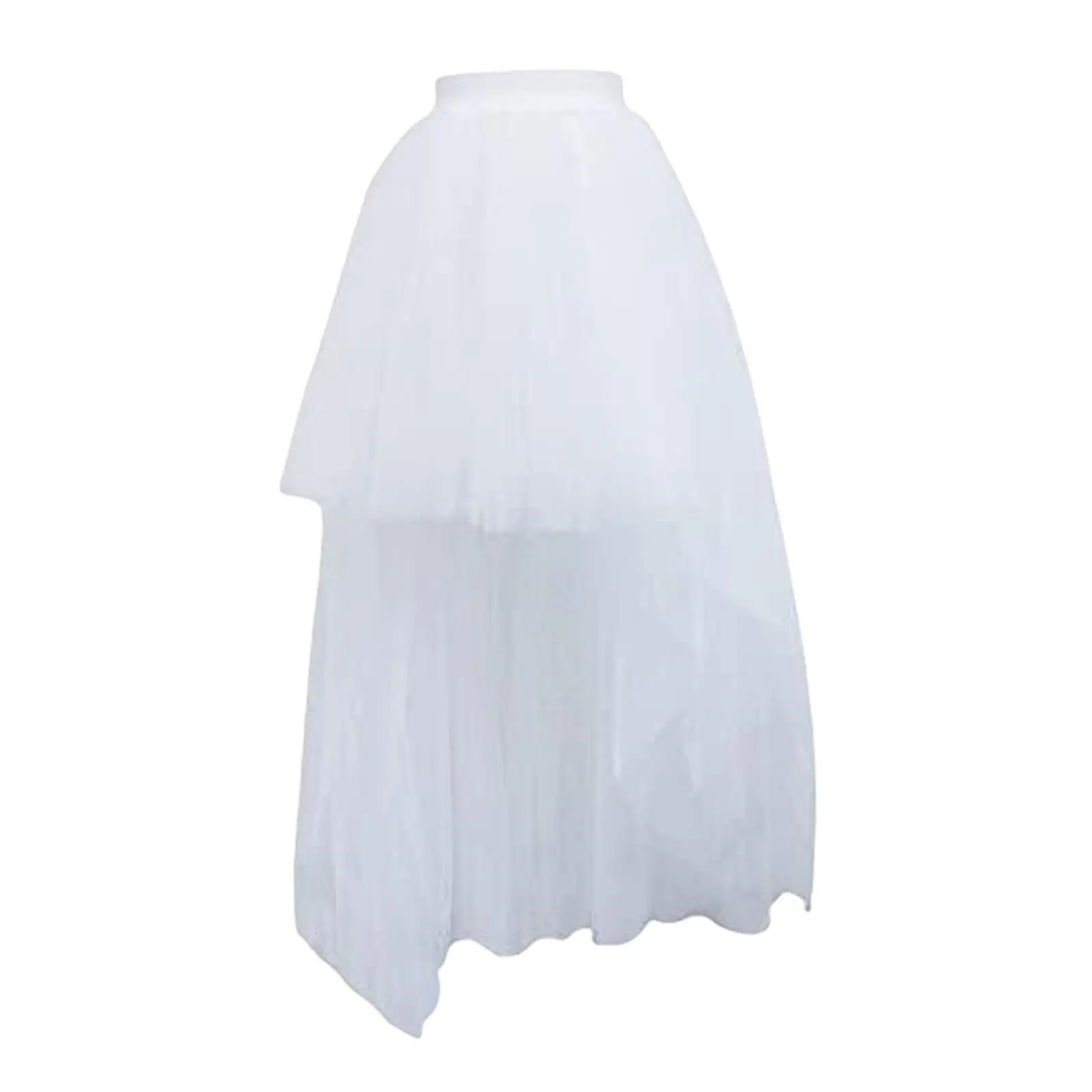 Women High Low Tutu Skirts Steampunk Gothic Dress Dancewear Layered Mesh Tulle Skirt for Girls Lady Wedding Stage Performance