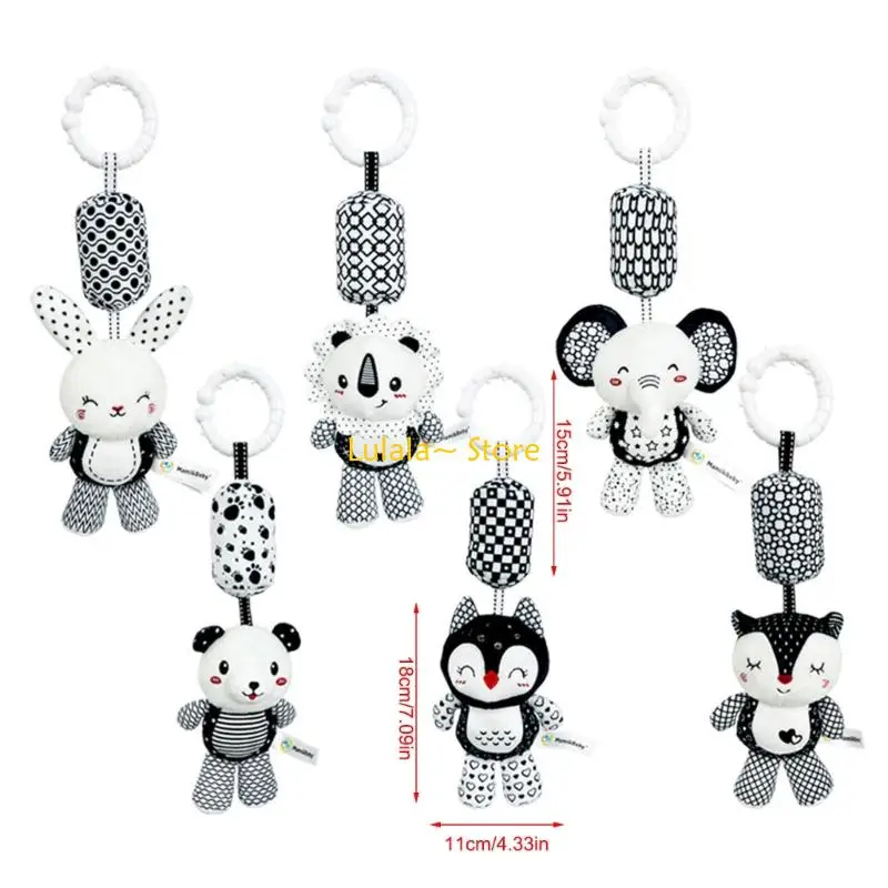 Y4QA Sensory Cribมือถือของเล่นสำหรับทารกSoft Plush Crib Mobile Rattleรถเข็นเด็กแขวนสัตว์Teether Soothingกิจกรรมของเล่น