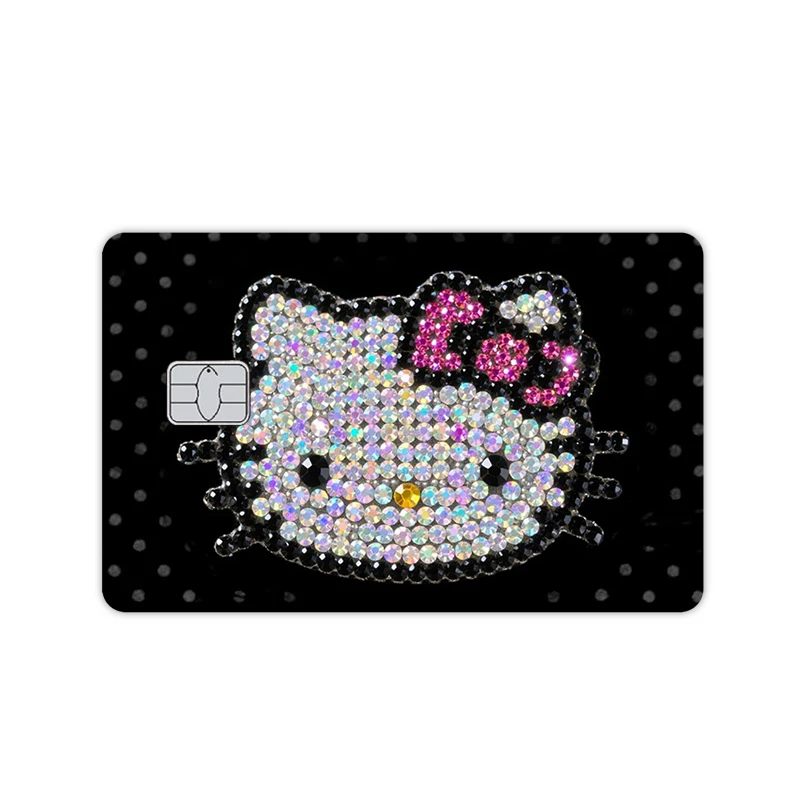 สติกเกอร์การ์ดเครดิต/เดบิตลายการ์ตูน Y2K เฮลโลคิตตี้ อนิเมะ แบบ DIY ฟิล์มเลเซอร์ลายดาววิบวับ สำหรับตกแต่งบัตรโดยสาร บัตรธนาคาร บัตรวีซ่า